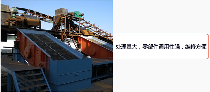 圓振動篩處理量大，零部件通用性強，維修方便。